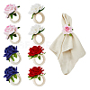 HOBBIESAY 8Pcs 4 Style Artificial Rose Polyseter Napkin Rings DJEW-HY0001-02-1