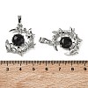 Natural Obsidian Pendants G-B194-01P-08-3