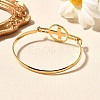 201 Stainless Steel Flat Round Link Bangles for Women BJEW-R014-01G-03-3