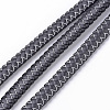 Flat Microfiber PU Leather Braided Cords WL-R008-12x6-02-3