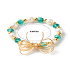 Imitate Austrian Crystal Bicone Glass Beaded Finger Rings X1-RJEW-TA00003-02-7