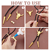 120Pcs 3 Styles Brass Bolo Tie Slides Clasp Accessories KK-PH0011-01-2