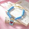 MIYUKI Glass Seed Rectangle Charm Bracelet BJEW-MZ00037-02-4