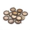 Zinc Alloy Pendant Settings for Cabochon & Rhinestone PALLOY-A15290-AB-FF-1