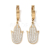 Hamsa Hand 304 Stainless Steel Polymer Clay Rhinestone Dangle Earrings EJEW-L283-003G-1