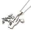 304 Stainless Steel Pendant Necklaces NJEW-G123-03P-2