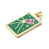Brass Micro Pave Cubic Zirconia Pendant with Enamel KK-H458-02G-M02-2