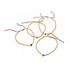 Adjustable Natural Picture Jasper Braided Bead Bracelets BJEW-F391-A14-1