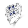 Trendy Brass Cubic Zirconia Engagement Wedding Finger Rings RJEW-BB01482-7A-1