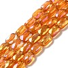 Transparent Electroplate Glass Beads Strands EGLA-F150-FR02-1