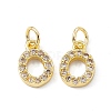 Real 18K Gold Plated Brass Micro Pave Clear Cubic Zirconia Charms KK-E068-VB452-O-2