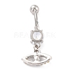 Evil Eye Drop Belly Button Rings for Women AJEW-C010-01P-2