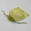 Thank You Flower Printed Organza Drawstring Bags OP-WH0018-01B-02-3