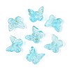 Transparent Spray Painted Glass Charms GLAA-T016-22B-1