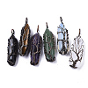 Natural & Synthetic Mixed Gemstone Big Wire Wrapped Pendants G-T133-R02-1
