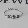 Vintage Alloy Ruby Rhinestone Rose Flower Link Bracelets WGBBDAC-01-2