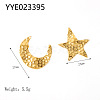 Stylish 304 Stainless Steel Star Moon Stud Earrings WQ3777-2-1