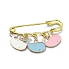 Whale Alloy Enamel Charms Safety Pin Brooch JEWB-BR00132-1