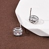 Brass Micro Pave Clear Cubic Zirconia Stud Earrings EJEW-C174-02E-P-3