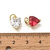 Heart Brass Charms KK-M295-01G-3