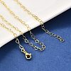 Brass Heart Link Chain Necklaces NJEW-M108-33G-4