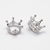 Crown Brass Micro Pave Grade AAA Cubic Zirconia Large Hole Beads X-ZIRC-O022-60P-NR-1