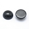 Natural Dyed & Heated Black Agate Cabochons G-P393-R02-12mm-2