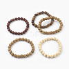 Natural Dyed Sandalwood Beads Stretch Bracelets BJEW-JB03843-1