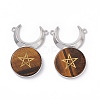 Natural Tiger Eye Connector Charms G-G983-02P-04-3