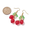 2 Pairs 2 Style Cherry & Strawberry Glass Dangle Earrings EJEW-JE05729-4