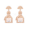 Zinc Alloy Rhinestone Dangle Stud Earrings FS-WG8FD93-11-1