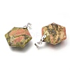 Faceted Natural Unakite Pendants G-F340-03Q-2