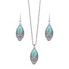 Bohemian Ethnic Style Zinc Alloy & Synthetic Turquoise Pendant Necklaces & Dangle Earrings Sets WG7E01E-10-2