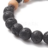 4Pcs 4 Style Natural & Synthetic Mixed Gemstone & Coconut Round Beaded Stretch Bracelets Set BJEW-JB09155-6