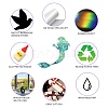6PCS 2 Styles PVC Stickers Dazzling Color Window Stickers 3D Laser Fish And Mermaid Static Glass Window Stickers JX833A-5