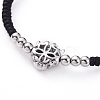 Leopard Adjustable Brass Nylon Thread Braided Bracelets BJEW-JB04984-01-3