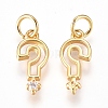 Brass Punctuation Charms X-ZIRC-L070-84G-1