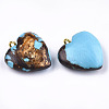 Assembled Bronzite and Synthetic Turquoise Pendants G-T111-04C-3
