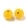 Printed Wood European Beads WOOD-G022-18K-2