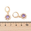 Brass Micro Pave Cubic Zirconia Leverback Earrings EJEW-K300-06G-5