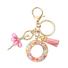 Letter A~Z Transparent Glitter Resin Pendant Keychains KEYC-FZ00024-15-1