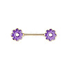 Brass Enamel Purple Flower Barbell Nipple Rings FS-WGE2017-09-1