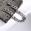 Non-Tarnish 304 Stainless Steel Curb Chain Bracelet for Men Women BJEW-G669-23P-3