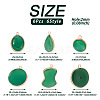 Mega Pet 6Pcs 6 Style Natural Green Oynx Agate Pendants G-MP0001-02-3