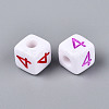Opaque Acrylic European Large Hole Beads SACR-N020-01A-05-3