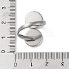 Non-Tarnish 304 Stainless Steel Open Cuff Ring Findings STAS-E124-05C-P-4