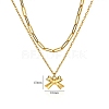 304 Stainless Steel Bowknot Pendant Necklaces LS-NJEW-L182-001G-02-1