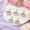 5Pcs 5 Colors Flower Acrylic & Shell Pearl Pendant Decoration HJEW-TA00282-2