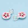 925 Sterling Silver Enamel Charms STER-T004-04S-2