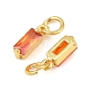Brass Micro Pave Cubic Zirconia Charms ZIRC-F111-03G-14-2